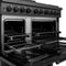 48 In. 6.7 Cu. Ft. Paramount Double Oven Gas Range With 8 Burner Cooktop In Black Stainless Steel
