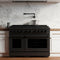 48 In. 6.7 Cu. Ft. Paramount Double Oven Gas Range With 8 Burner Cooktop In Black Stainless Steel
