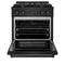 30 In. 4.2 Cu. Ft. Paramount Gas Range With Convection Gas Oven In Black Stainless Steel With 4 Brass Burners