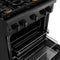 30 In. 4.2 Cu. Ft. Paramount Gas Range With Convection Gas Oven In Black Stainless Steel With 4 Brass Burners