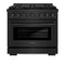36 In. 5.2 Cu. Ft. Paramount Gas Range With Convection Gas Oven In Black Stainless Steel With 6 Brass Burners