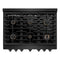 36 In. 5.2 Cu. Ft. Paramount Gas Range With Convection Gas Oven In Black Stainless Steel With 6 Brass Burners