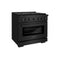 36 In. 5.2 Cu. Ft. Paramount Gas Range With Convection Gas Oven In Black Stainless Steel With 6 Brass Burners