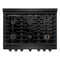 36 In. 5.2 Cu. Ft. Paramount Gas Range With Convection Gas Oven In Black Stainless Steel With 6 Brass Burners