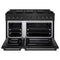 48 In. 6.7 Cu. Ft. Paramount Double Oven Gas Range In Black Stainless Steel With 8 Brass Burners