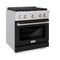 30 In. 4.2 Cu. Ft. Paramount Gas Range With 4 Burner Gas Cooktop And Convection Gas Oven In Stainless Steel With Black Matte Door
