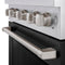 30 In. 4.2 Cu. Ft. Paramount Gas Range With 4 Burner Gas Cooktop And Convection Gas Oven In Stainless Steel With Black Matte Door