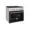 36 In. 5.2 Cu. Ft. Paramount Gas Range With 6 Burner Cooktop And Convection Gas Oven In Stainless Steel With Black Matte Door