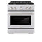 30 In. 4.2 Cu. Ft. Paramount Gas Range With Convection Gas Oven In Stainless Steel With 4 Brass Burners
