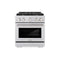 30 In. 4.2 Cu. Ft. Paramount Gas Range With Convection Gas Oven In Stainless Steel With 4 Brass Burners
