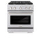 30 In. 4.2 Cu. Ft. Paramount Gas Range With Convection Gas Oven In Stainless Steel With 4 Brass Burners