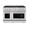 48 In. 6.7 Cu. Ft. Paramount Double Oven Gas Range In Stainless Steel With 8 Brass Burners
