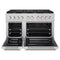 48 In. 6.7 Cu. Ft. Paramount Double Oven Gas Range In Stainless Steel With 8 Brass Burners