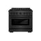 36 In. 5.2 Cu. Ft. Paramount Gas Range With 6 Burner Cooktop And Convection Gas Oven In Black Satin Stainless Steel