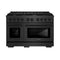 48 In. 6.7 Cu. Ft. Paramount Double Oven Gas Range With 8 Burner Cooktop In Black Satin Stainless Steel