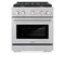 30 In. 4.2 Cu. Ft. Paramount Gas Range With 4 Burner Cooktop And Convection Gas Oven In Satin Stainless Steel