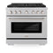 36 In. 5.2 Cu. Ft. Paramount Gas Range With 6 Burner Cooktop And Convection Gas Oven In Satin Stainless Steel