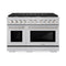48 In. 6.7 Cu. Ft. Paramount Double Oven Gas Range With 8 Burner Cooktop In Satin Stainless Steel