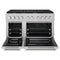 48 In. 6.7 Cu. Ft. Paramount Double Oven Gas Range With 8 Burner Cooktop In Satin Stainless Steel