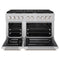 48 In. 6.7 Cu. Ft. Paramount Double Oven Gas Range With 8 Burner Cooktop In Satin Stainless Steel