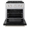 30 In. 4.2 Cu. Ft. Paramount Gas Range With 4 Burner Cooktop And Convection Gas Oven In Satin Stainless Steel With Black Matte Door