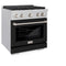30 In. 4.2 Cu. Ft. Paramount Gas Range With 4 Burner Cooktop And Convection Gas Oven In Satin Stainless Steel With Black Matte Door