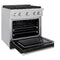 30 In. 4.2 Cu. Ft. Paramount Gas Range With 4 Burner Cooktop And Convection Gas Oven In Satin Stainless Steel With Black Matte Door