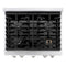 30 In. 4.2 Cu. Ft. Paramount Gas Range With 4 Burner Cooktop And Convection Gas Oven In Satin Stainless Steel With Black Matte Door