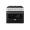 36 In. 5.2 Cu. Ft. Paramount Gas Range With 6 Burner Cooktop And Convection Gas Oven In Satin Stainless Steel With Black Matte Door