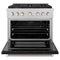 36 In. 5.2 Cu. Ft. Paramount Gas Range With 6 Burner Cooktop And Convection Gas Oven In Satin Stainless Steel With Black Matte Door
