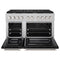 48 In. 6.7 Cu. Ft. Paramount Double Oven Gas Range With 8 Burner Cooktop In Satin Stainless Steel With Black Matte Doors