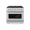 36 In. 5.2 Cu. Ft. Paramount Gas Range With Convection Gas Oven In Satin Stainless Steel With 6 Brass Burners