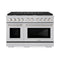 48 In. 6.7 Cu. Ft. Paramount Double Oven Gas Range In Satin Stainless Steel With 8 Brass Burners