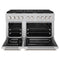 48 In. 6.7 Cu. Ft. Paramount Double Oven Gas Range In Satin Stainless Steel With 8 Brass Burners