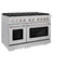 48 In. 6.7 Cu. Ft. Paramount Double Oven Gas Range In Satin Stainless Steel With 8 Brass Burners