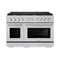 48 In. 6.7 Cu. Ft. Paramount Double Oven Gas Range In Satin Stainless Steel With 8 Brass Burners