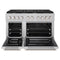 48 In. 6.7 Cu. Ft. Paramount Double Oven Gas Range In Satin Stainless Steel With 8 Brass Burners