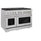 48 In. 6.7 Cu. Ft. Paramount Double Oven Gas Range In Satin Stainless Steel With 8 Brass Burners