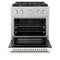 30 In. 4.2 Cu. Ft. Paramount Gas Range With 4 Burner Cooktop And Convection Gas Oven In Satin Stainless Steel With White Matte Door
