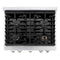 30 In. 4.2 Cu. Ft. Paramount Gas Range With 4 Burner Cooktop And Convection Gas Oven In Satin Stainless Steel With White Matte Door
