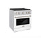 30 In. 4.2 Cu. Ft. Paramount Gas Range With 4 Burner Cooktop And Convection Gas Oven In Satin Stainless Steel With White Matte Door