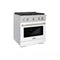30 In. 4.2 Cu. Ft. Paramount Gas Range With 4 Burner Cooktop And Convection Gas Oven In Satin Stainless Steel With White Matte Door