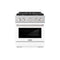 30 In. 4.2 Cu. Ft. Paramount Gas Range With 4 Burner Cooktop And Convection Gas Oven In Satin Stainless Steel With White Matte Door