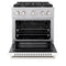 30 In. 4.2 Cu. Ft. Paramount Gas Range With 4 Burner Cooktop And Convection Gas Oven In Satin Stainless Steel With White Matte Door