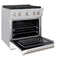 30 In. 4.2 Cu. Ft. Paramount Gas Range With 4 Burner Cooktop And Convection Gas Oven In Satin Stainless Steel With White Matte Door
