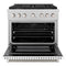 36 In. 5.2 Cu. Ft. Paramount Gas Range With 6 Burner Cooktop And Convection Gas Oven In Satin Stainless Steel With White Matte Door