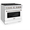 36 In. 5.2 Cu. Ft. Paramount Gas Range With 6 Burner Cooktop And Convection Gas Oven In Satin Stainless Steel With White Matte Door
