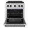 Autograph Edition 30 In. 4.2 Cu. Ft. Paramount Gas Range With 4 Burner Cooktop And Convection Gas Oven In Satin Stainless Steel And Matte Black Accents