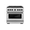 Autograph Edition 36 In. 5.2 Cu. Ft. 6 Burner Paramount Gas Range With Convection Gas Oven In Satin Stainless Steel And Matte Black Accents