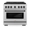 Autograph Edition 36 In. 5.2 Cu. Ft. 6 Burner Paramount Gas Range With Convection Gas Oven In Satin Stainless Steel And Matte Black Accents